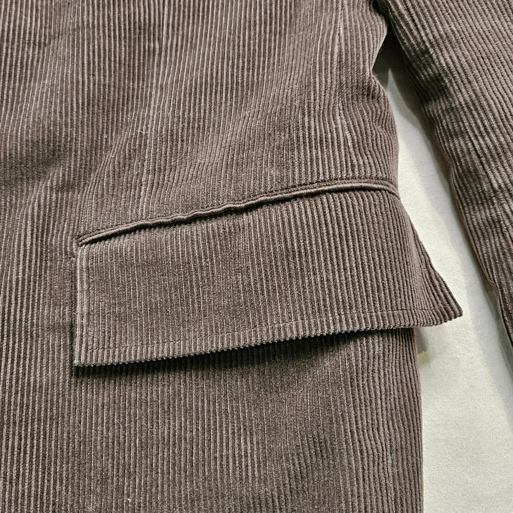 Mens Brown Corduroy Blazer‎ Lg Two Button Classic Sport Coat Jacket Holiday